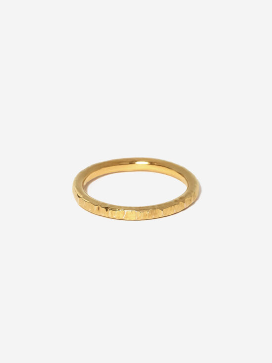 A slim gold stacking ring, made from Gold Vermeil (Sterling Silver and Gold plating) with a beautiful hammered surface texture, 100% handmade