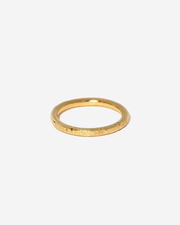 A slim gold stacking ring, made from Gold Vermeil (Sterling Silver and Gold plating) with a beautiful hammered surface texture, 100% handmade