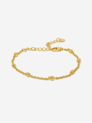 A delicate gold bracelet featuring organic gold vermeil beads dotted along the chain